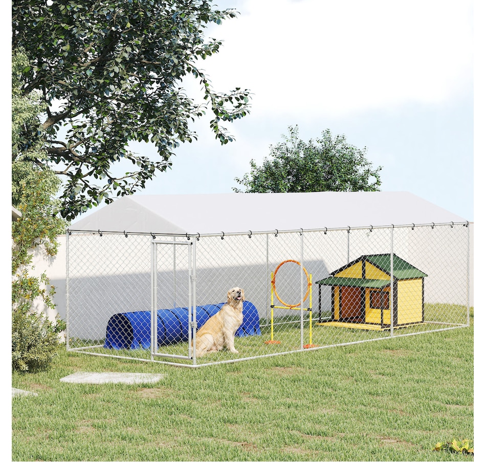 Image 981057_ALTMORE1.jpg, Product 981-057 / Price $669.99, PawHut 19.7' x 7.5' x 6.6' Dog Kennel Outdoor w/ Waterproof Cover from PawHut on TSC.ca's Home & Garden department