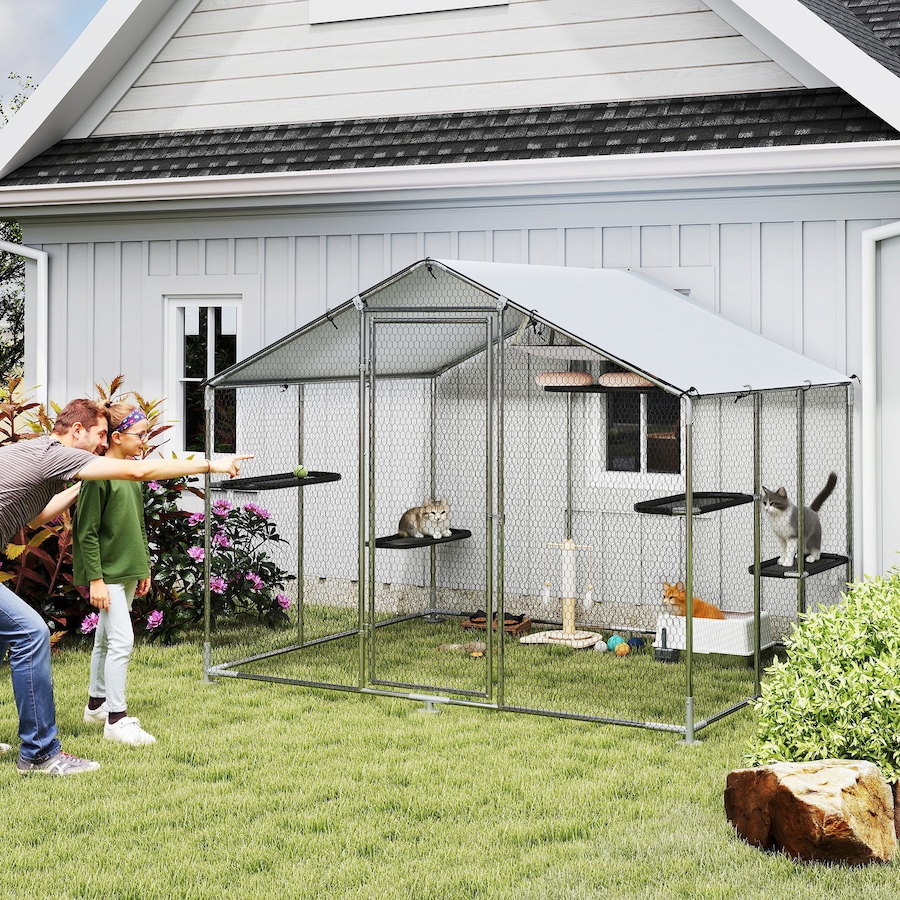 Image 981058_ALTMORE1.jpg, Product 981-058 / Price $359.99, PawHut Walk-in Catio Outdoor Cat Enclosure with Waterproof Cover 94.5" L from PawHut on TSC.ca's Home & Garden department