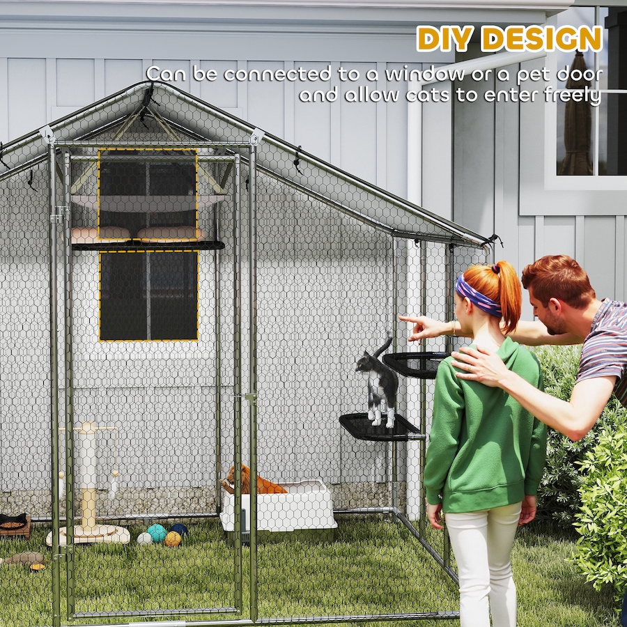 Image 981058_ALTMORE7.jpg, Product 981-058 / Price $359.99, PawHut Walk-in Catio Outdoor Cat Enclosure with Waterproof Cover 94.5" L from PawHut on TSC.ca's Home & Garden department