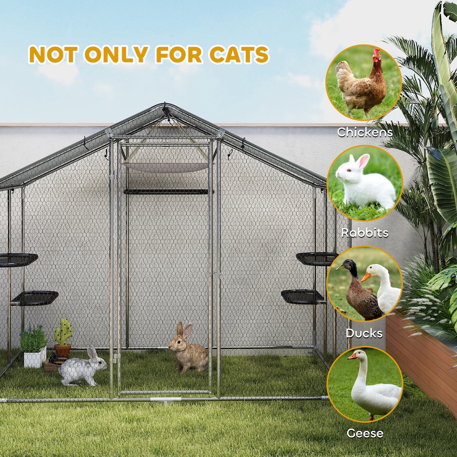 Image 981058_ALTMORE8.jpg, Product 981-058 / Price $359.99, PawHut Walk-in Catio Outdoor Cat Enclosure with Waterproof Cover 94.5" L from PawHut on TSC.ca's Home & Garden department