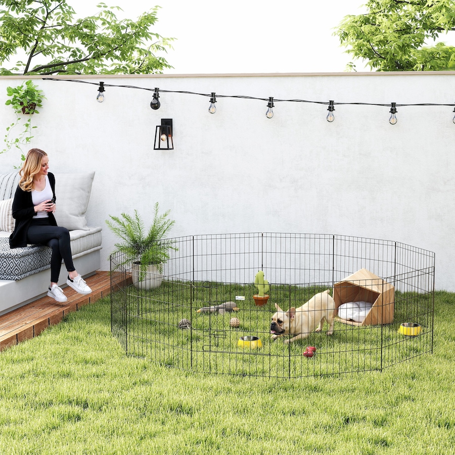 Image 981059_ALTMORE1.jpg, Product 981-059 / Price $99.99, PawHut Foldable Metal Exercise Pet Playpen Yard Dog Puppy Kennel 12 Panels from PawHut on TSC.ca's Home & Garden department