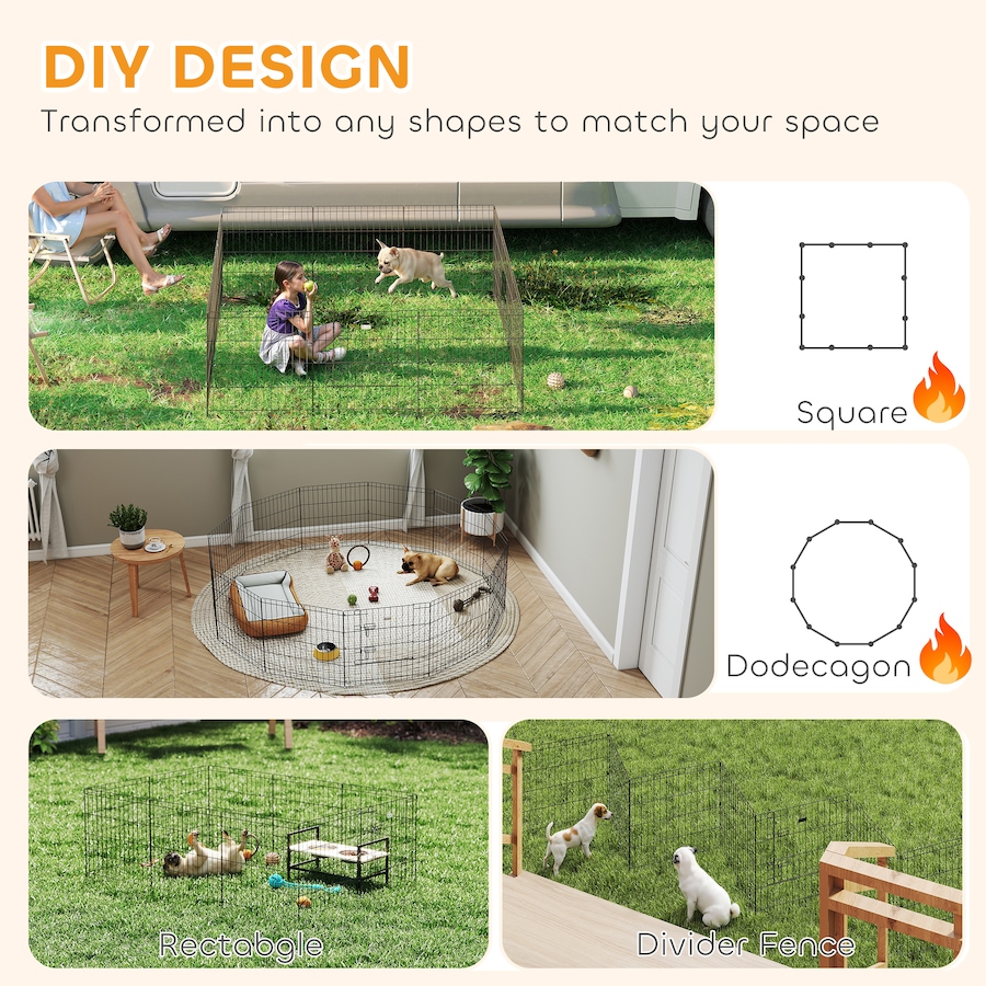 Image 981059_ALTMORE3.jpg, Product 981-059 / Price $99.99, PawHut Foldable Metal Exercise Pet Playpen Yard Dog Puppy Kennel 12 Panels from PawHut on TSC.ca's Home & Garden department