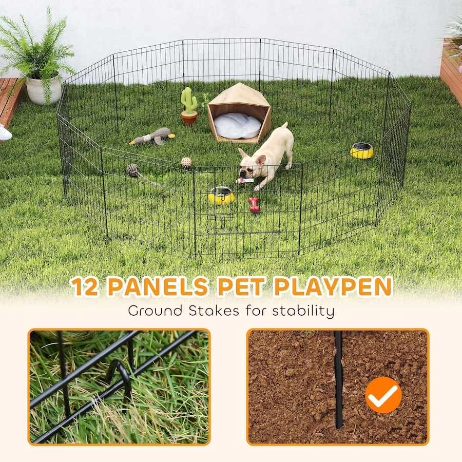 Image 981059_ALTMORE5.jpg, Product 981-059 / Price $99.99, PawHut Foldable Metal Exercise Pet Playpen Yard Dog Puppy Kennel 12 Panels from PawHut on TSC.ca's Home & Garden department