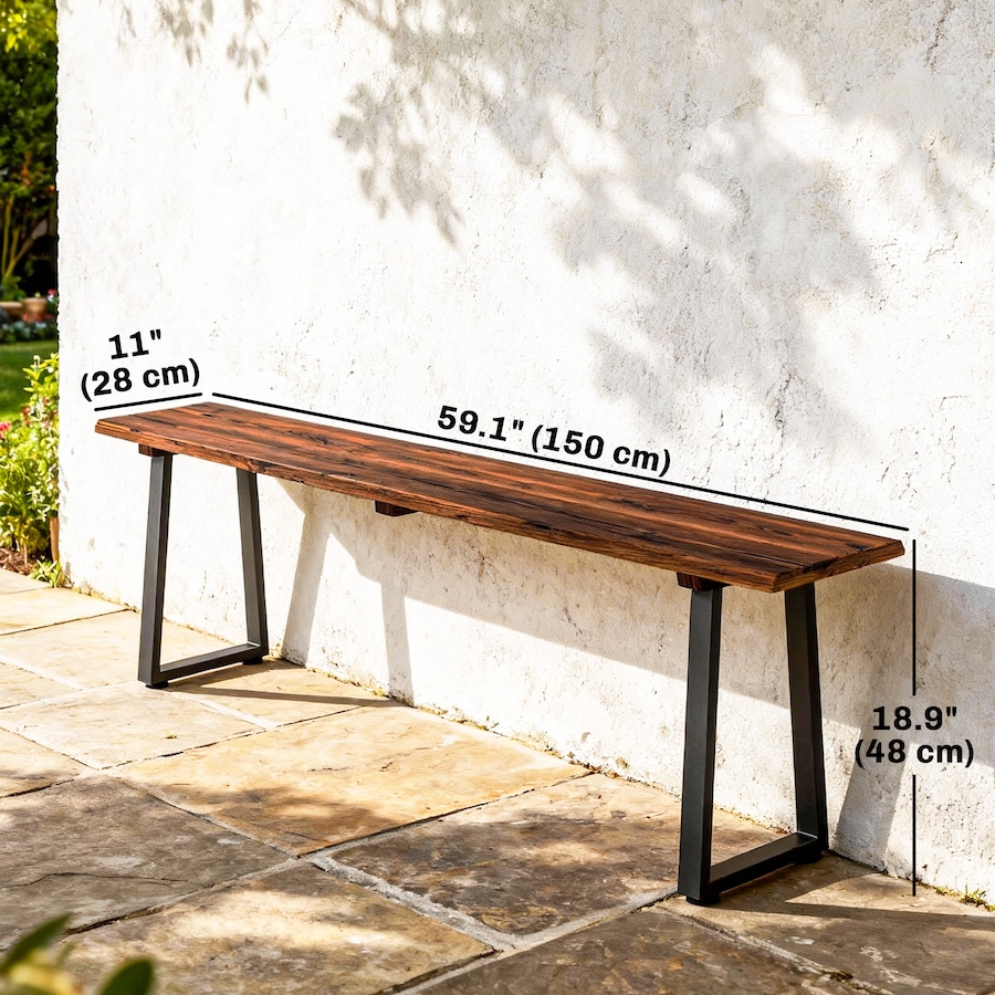 Image 981075_ALTMORE2.jpg, Product 981-075 / Price $99.99, Outsunny Wood Outdoor Bench for 2 People, 59" Backless Patio Garden Bench from Outsunny on TSC.ca's Home & Garden department