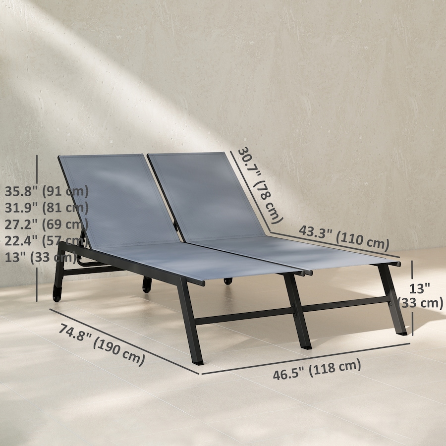 Image 981084_ALTMORE2.jpg, Product 981-084 / Price $179.99, Outsunny Chaise Lounge Chair 5-Position Adjustable, Grey from Outsunny on TSC.ca's Home & Garden department