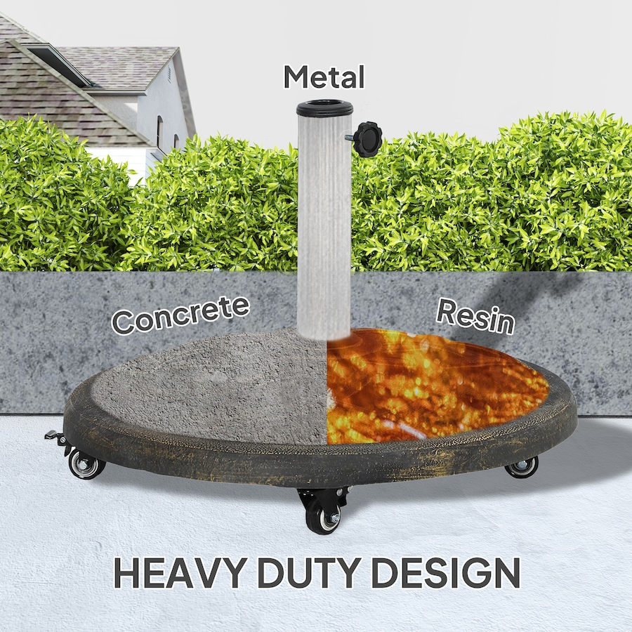 Image 981090_ALTMORE4.jpg, Product 981-090 / Price $79.99, Outsunny Round Patio Umbrella Base with Wheels, Resin Umbrella Stand Bronze from Outsunny on TSC.ca's Home & Garden department