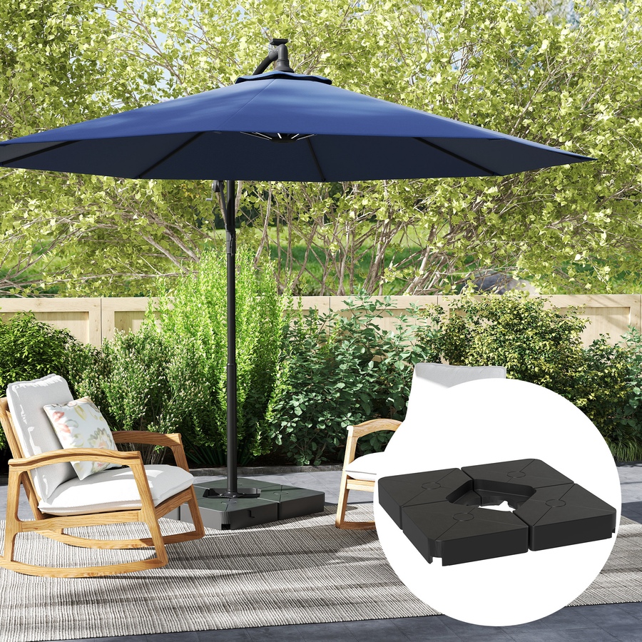 Image 981093_ALTMORE1.jpg, Product 981-093 / Price $89.99, Outsunny Umbrella Weights for Cantilever Parasols, Set of 4 Parasol Base Weights, Black from Outsunny on TSC.ca's Home & Garden department
