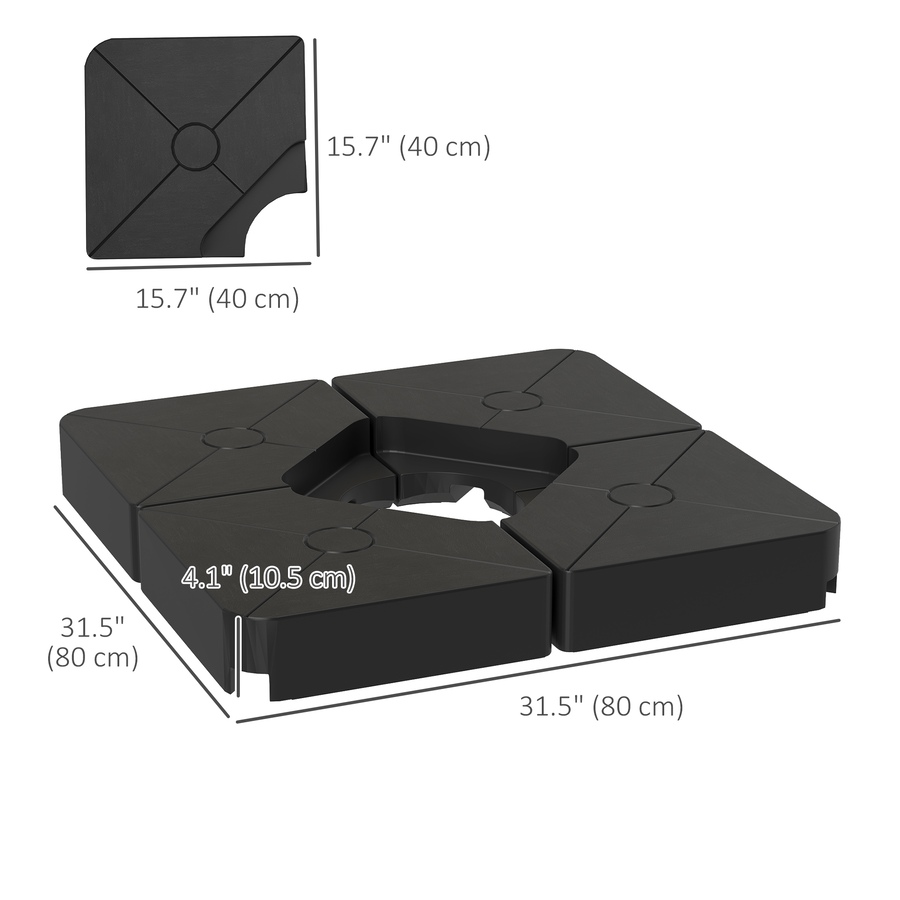 Image 981093_ALTMORE2.jpg, Product 981-093 / Price $89.99, Outsunny Umbrella Weights for Cantilever Parasols, Set of 4 Parasol Base Weights, Black from Outsunny on TSC.ca's Home & Garden department