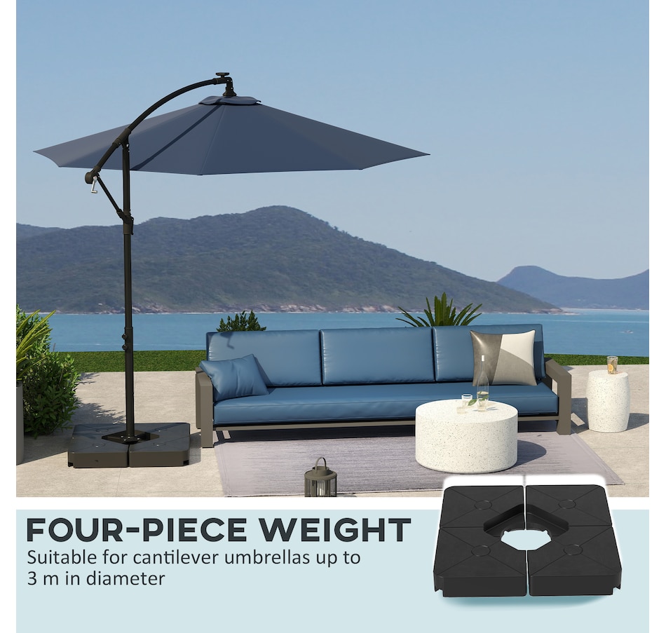 Image 981093_ALTMORE3.jpg, Product 981-093 / Price $84.99, Outsunny Umbrella Weights for Cantilever Parasols, Set of 4 Parasol Base Weights, Black from Outsunny on TSC.ca's Home & Garden department
