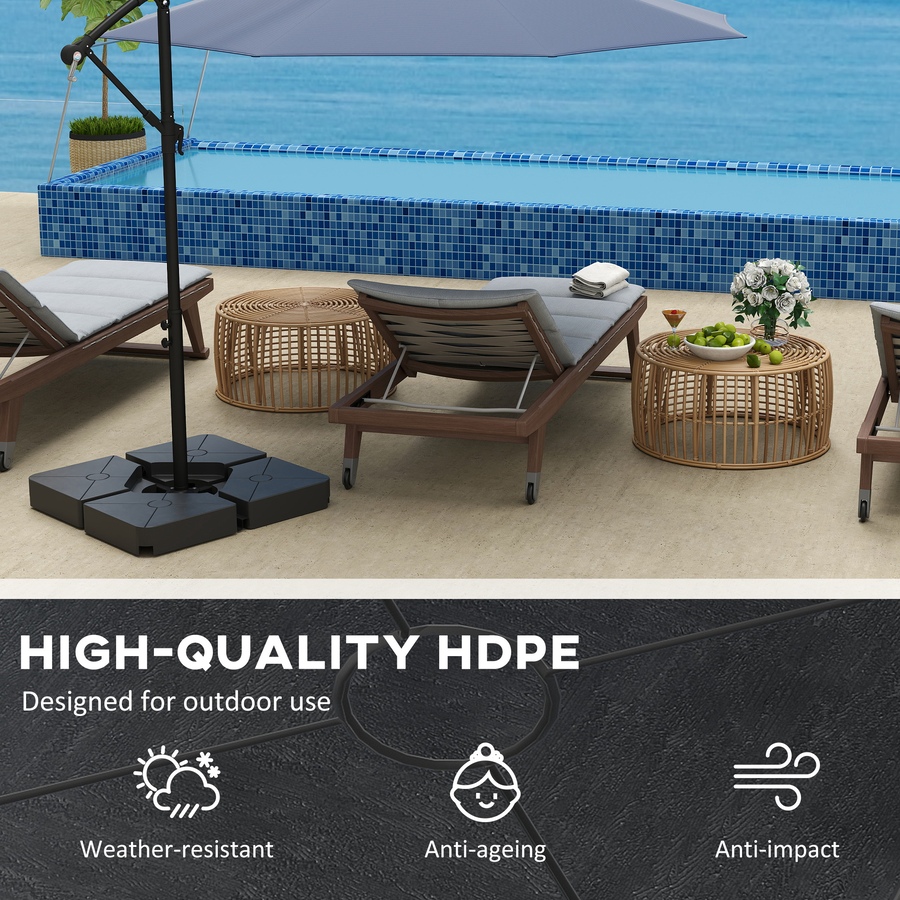 Image 981093_ALTMORE5.jpg, Product 981-093 / Price $89.99, Outsunny Umbrella Weights for Cantilever Parasols, Set of 4 Parasol Base Weights, Black from Outsunny on TSC.ca's Home & Garden department