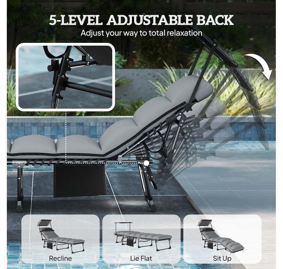 Image 981099_ALTMORE4.jpg, Product 981-099 / Price $229.99, Outsunny Chaise Lounge Chairs, 2 PCS Folding Lounge Chairs with Canopy from Outsunny on TSC.ca's Home & Garden department