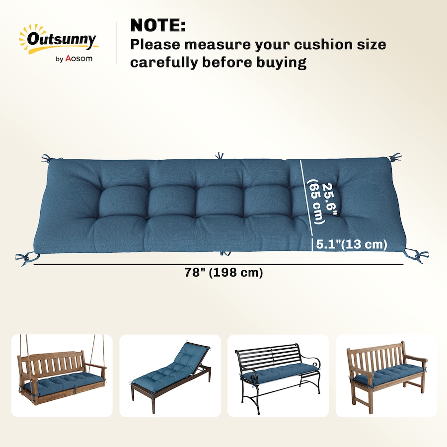 Image 981104_ALTMORE2.jpg, Product 981-104 / Price $76.99, Outsunny Patio Lounge Chair Cushion with Securing Straps, Blue from Outsunny on TSC.ca's Home & Garden department