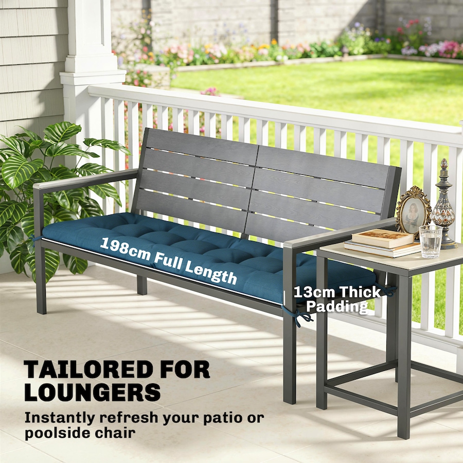 Image 981104_ALTMORE3.jpg, Product 981-104 / Price $76.99, Outsunny Patio Lounge Chair Cushion with Securing Straps, Blue from Outsunny on TSC.ca's Home & Garden department