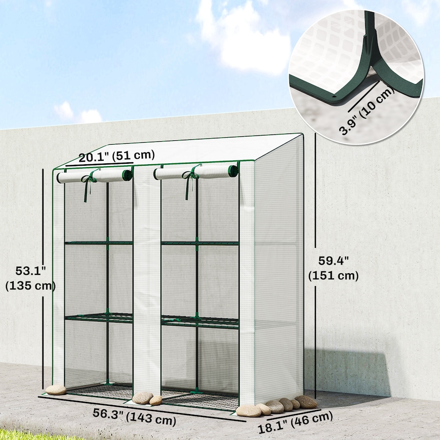Image 981113_ALTMORE2.jpg, Product 981-113 / Price $64.99, Outsunny Mini Greenhouse with 3 Tier 6 Shelves Portable Green House, White from Outsunny on TSC.ca's Home & Garden department