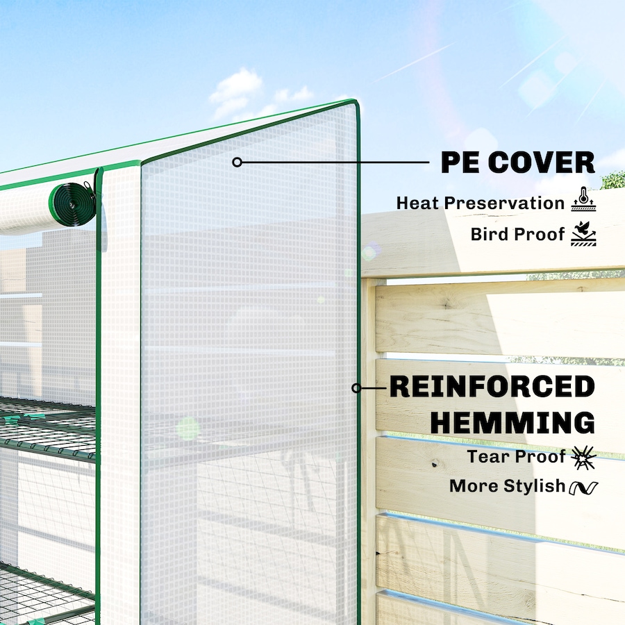 Image 981113_ALTMORE3.jpg, Product 981-113 / Price $64.99, Outsunny Mini Greenhouse with 3 Tier 6 Shelves Portable Green House, White from Outsunny on TSC.ca's Home & Garden department