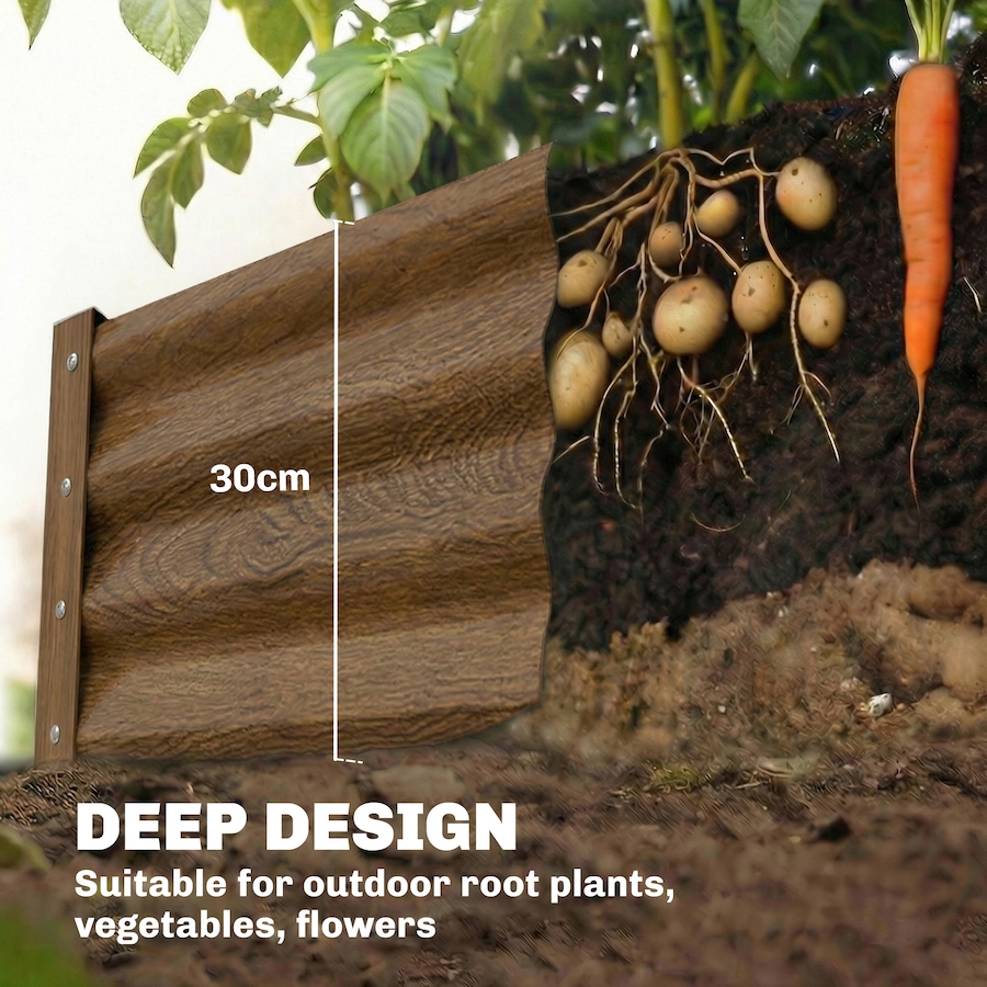Image 981118_ALTMORE3.jpg, Product 981-118 / Price $74.99, Outsunny 8x4x1ft Galvanized Raised Garden Bed, Open Bottom Distressed Brown from Outsunny on TSC.ca's Home & Garden department