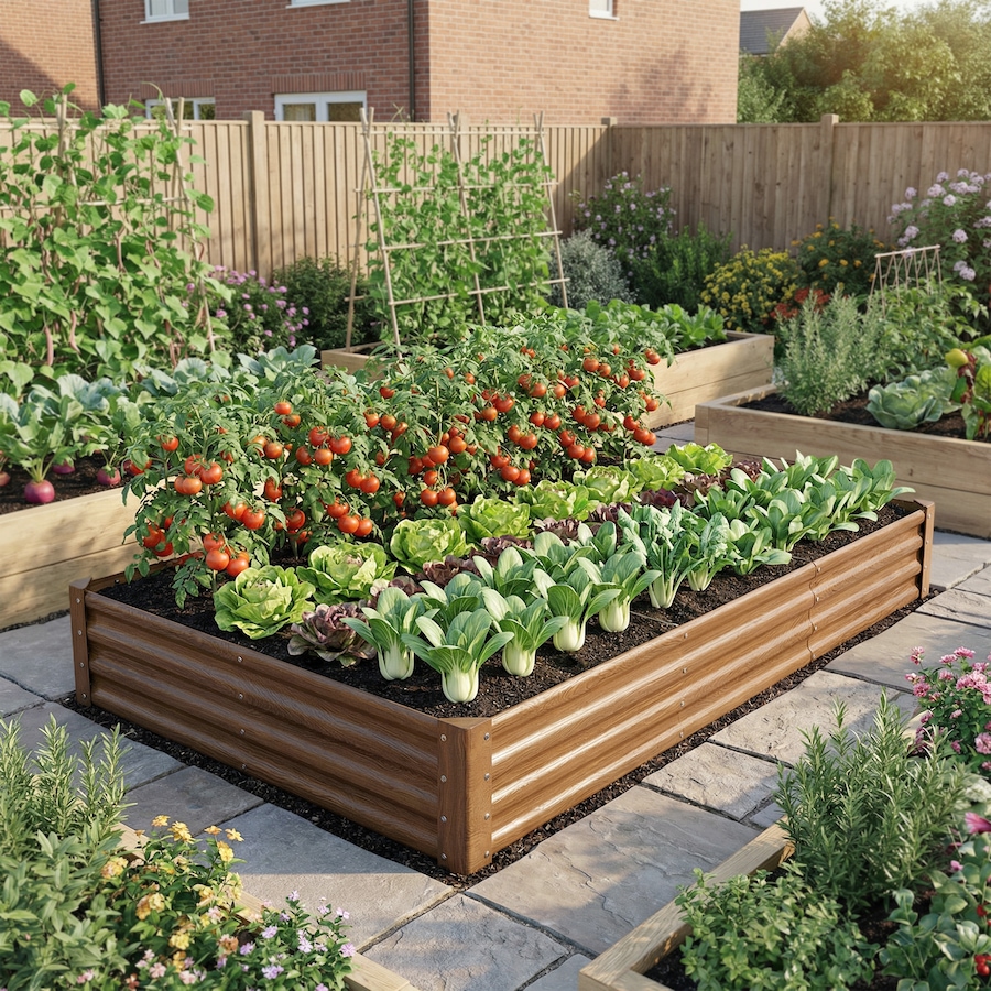 Image 981118_ALTMORE8.jpg, Product 981-118 / Price $74.99, Outsunny 8x4x1ft Galvanized Raised Garden Bed, Open Bottom Distressed Brown from Outsunny on TSC.ca's Home & Garden department