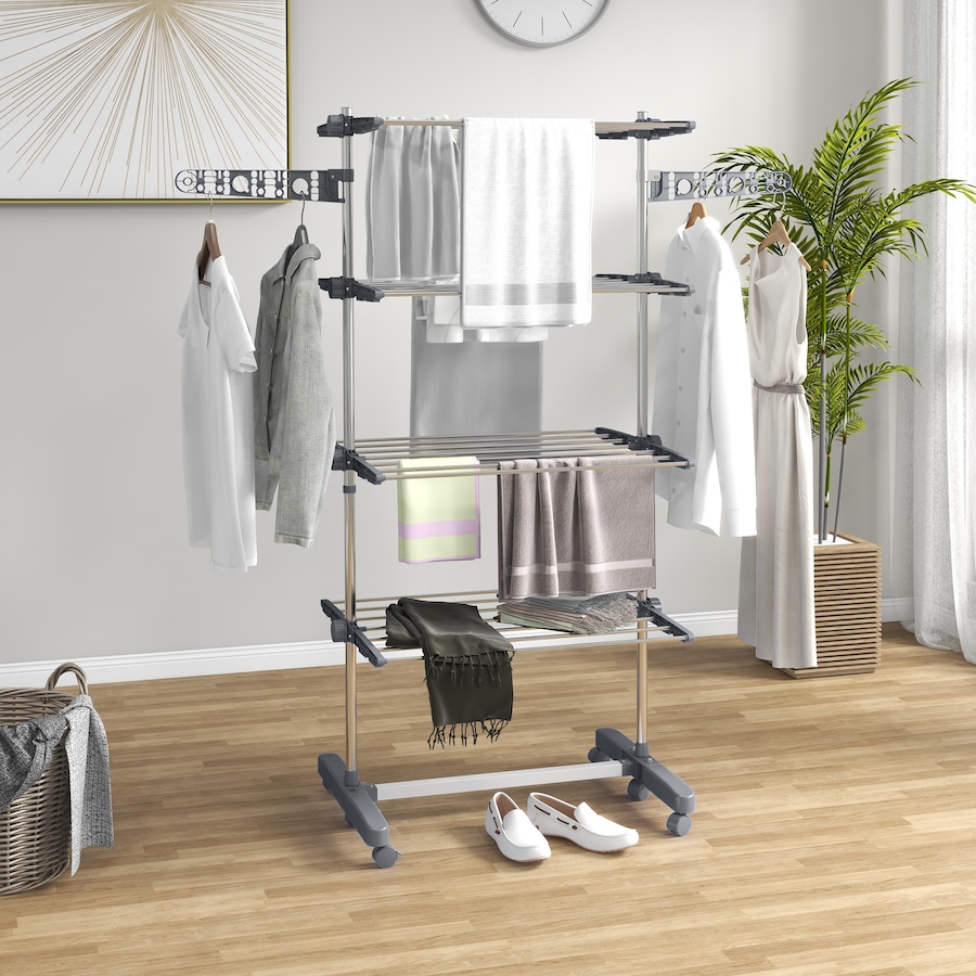 Image 981122_ALTMORE10.jpg, Product 981-122 / Price $59.99 - $73.99, HOMCOM Clothes Drying Rack with Side Wings for Indoor Outdoor from HOMCOM on TSC.ca's Home & Garden department