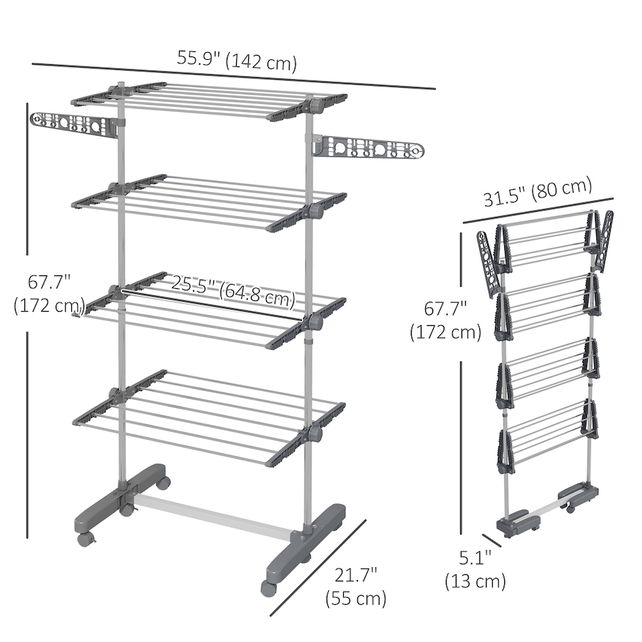 Image 981122_ALTMORE11.jpg, Product 981-122 / Price $59.99 - $73.99, HOMCOM Clothes Drying Rack with Side Wings for Indoor Outdoor from HOMCOM on TSC.ca's Home & Garden department