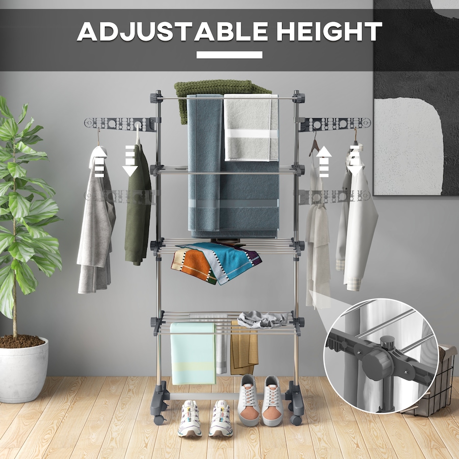 Image 981122_ALTMORE12.jpg, Product 981-122 / Price $59.99 - $73.99, HOMCOM Clothes Drying Rack with Side Wings for Indoor Outdoor from HOMCOM on TSC.ca's Home & Garden department