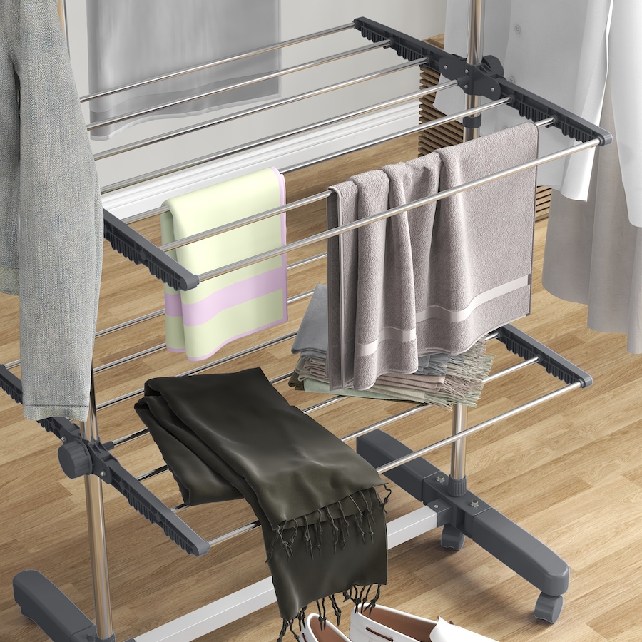 Image 981122_ALTMORE17.jpg, Product 981-122 / Price $59.99 - $73.99, HOMCOM Clothes Drying Rack with Side Wings for Indoor Outdoor from HOMCOM on TSC.ca's Home & Garden department