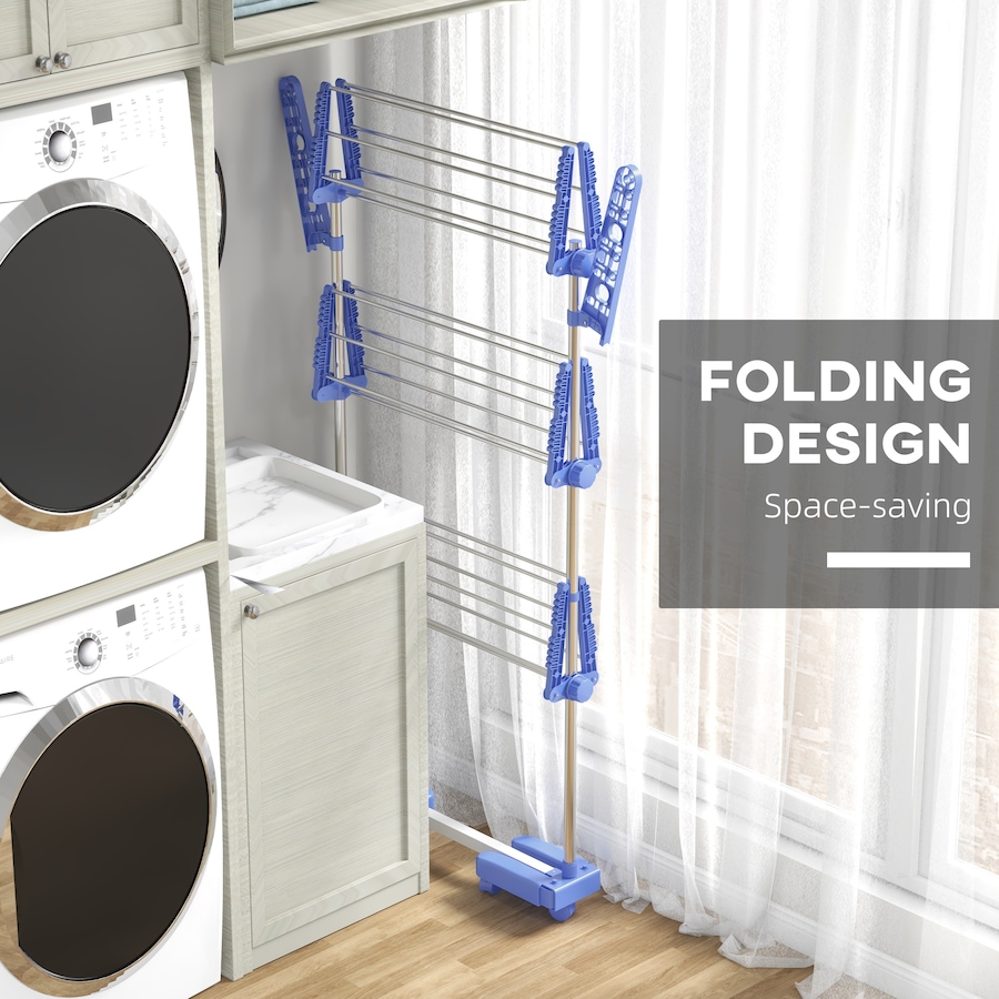 Image 981122_ALTMORE22.jpg, Product 981-122 / Price $59.99 - $73.99, HOMCOM Clothes Drying Rack with Side Wings for Indoor Outdoor from HOMCOM on TSC.ca's Home & Garden department