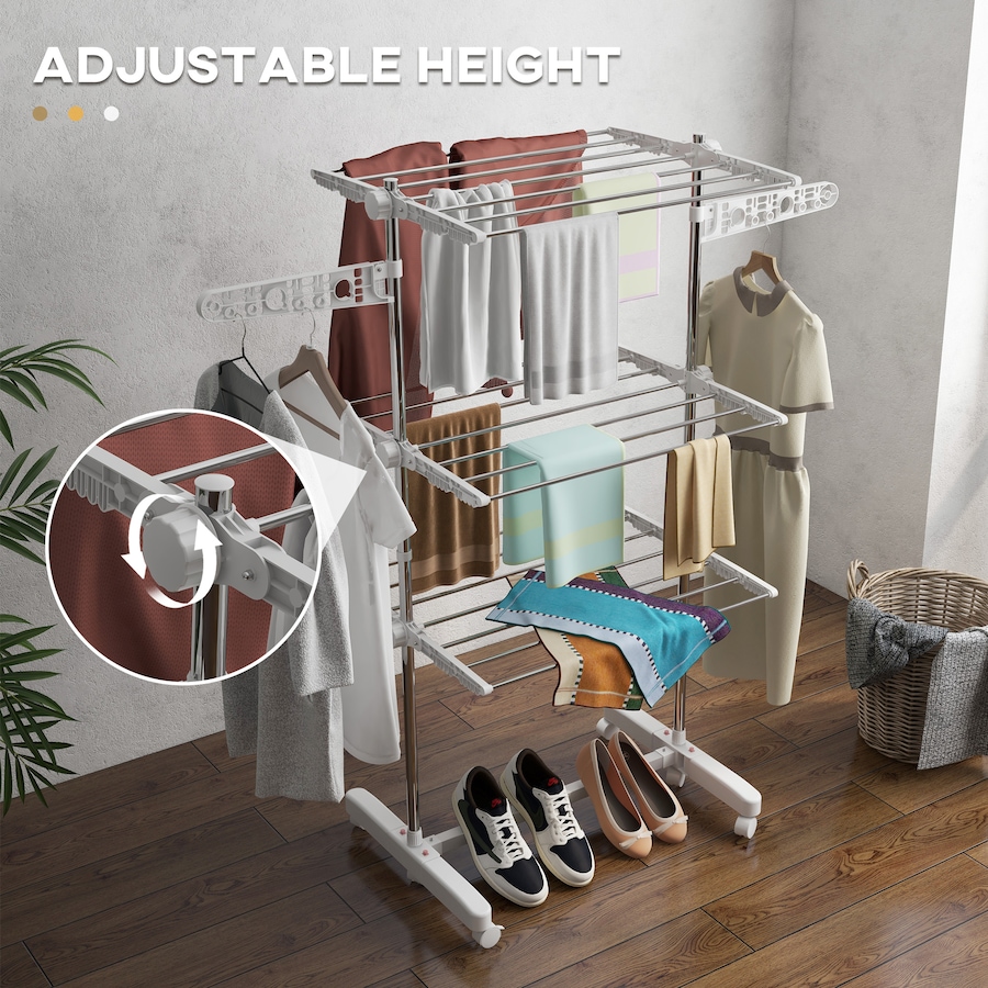 Image 981122_ALTMORE28.jpg, Product 981-122 / Price $59.99 - $73.99, HOMCOM Clothes Drying Rack with Side Wings for Indoor Outdoor from HOMCOM on TSC.ca's Home & Garden department