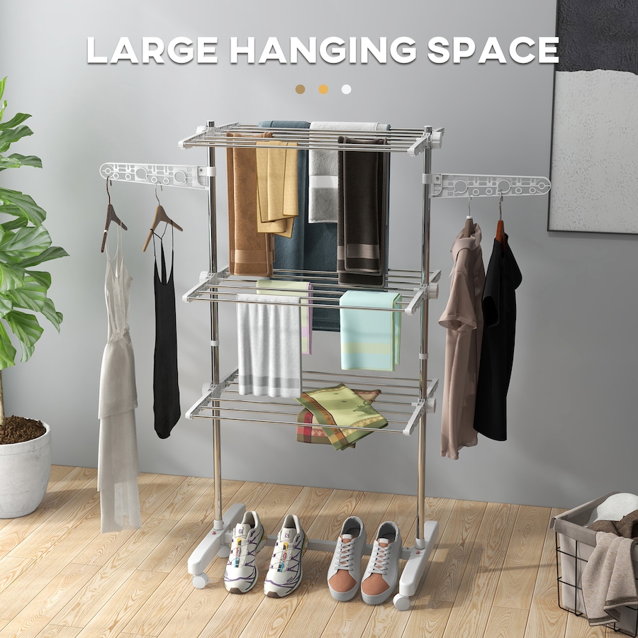 Image 981122_ALTMORE29.jpg, Product 981-122 / Price $59.99 - $73.99, HOMCOM Clothes Drying Rack with Side Wings for Indoor Outdoor from HOMCOM on TSC.ca's Home & Garden department