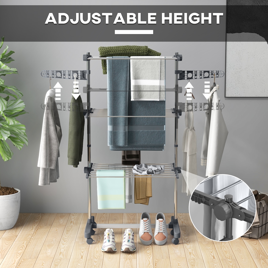 Image 981122_ALTMORE3.jpg, Product 981-122 / Price $59.99 - $73.99, HOMCOM Clothes Drying Rack with Side Wings for Indoor Outdoor from HOMCOM on TSC.ca's Home & Garden department