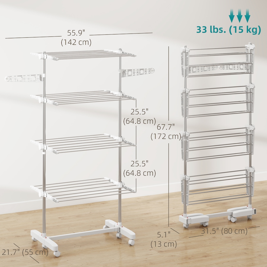 Image 981122_ALTMORE35.jpg, Product 981-122 / Price $59.99 - $73.99, HOMCOM Clothes Drying Rack with Side Wings for Indoor Outdoor from HOMCOM on TSC.ca's Home & Garden department