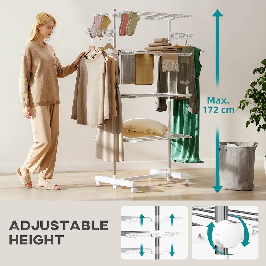 Image 981122_ALTMORE36.jpg, Product 981-122 / Price $59.99 - $73.99, HOMCOM Clothes Drying Rack with Side Wings for Indoor Outdoor from HOMCOM on TSC.ca's Home & Garden department