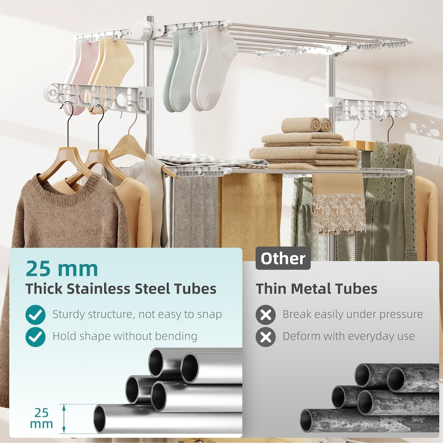 Image 981122_ALTMORE37.jpg, Product 981-122 / Price $59.99 - $73.99, HOMCOM Clothes Drying Rack with Side Wings for Indoor Outdoor from HOMCOM on TSC.ca's Home & Garden department