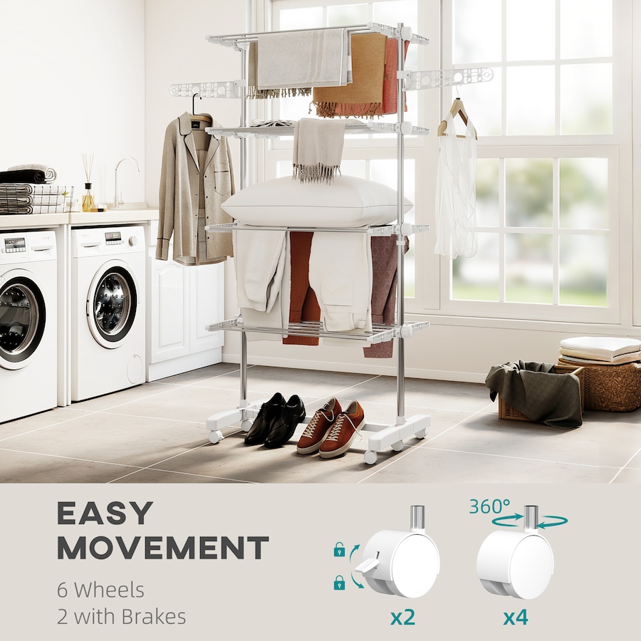 Image 981122_ALTMORE39.jpg, Product 981-122 / Price $59.99 - $73.99, HOMCOM Clothes Drying Rack with Side Wings for Indoor Outdoor from HOMCOM on TSC.ca's Home & Garden department