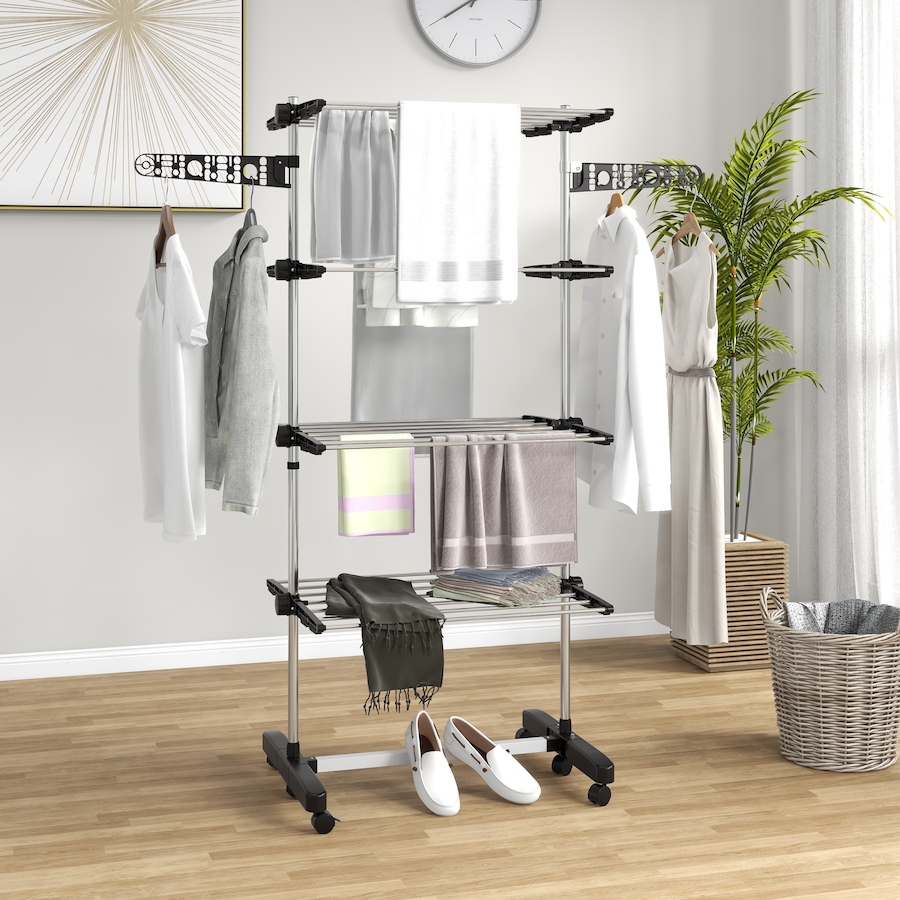 Image 981122_ALTMORE42.jpg, Product 981-122 / Price $59.99 - $73.99, HOMCOM Clothes Drying Rack with Side Wings for Indoor Outdoor from HOMCOM on TSC.ca's Home & Garden department
