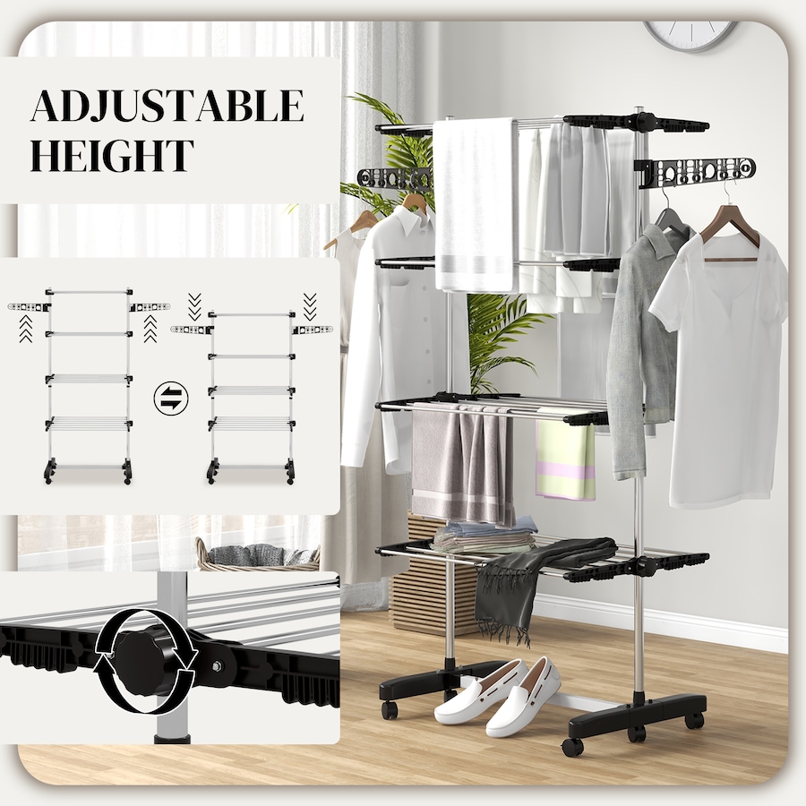 Image 981122_ALTMORE44.jpg, Product 981-122 / Price $59.99 - $73.99, HOMCOM Clothes Drying Rack with Side Wings for Indoor Outdoor from HOMCOM on TSC.ca's Home & Garden department