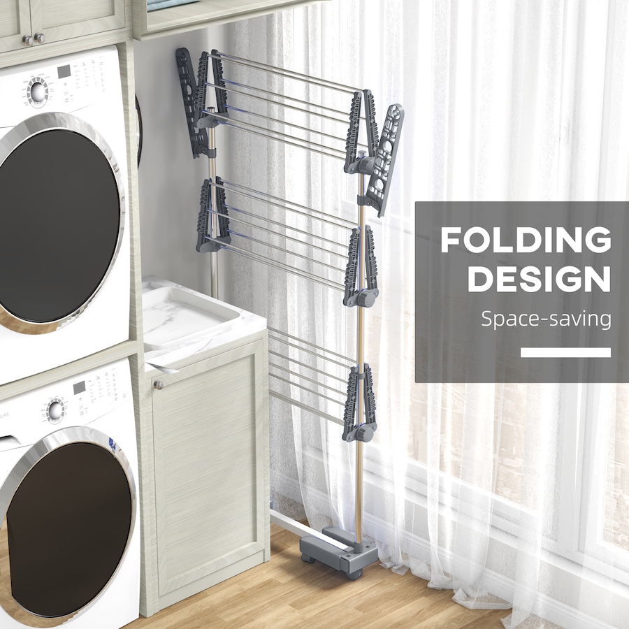 Image 981122_ALTMORE5.jpg, Product 981-122 / Price $59.99 - $73.99, HOMCOM Clothes Drying Rack with Side Wings for Indoor Outdoor from HOMCOM on TSC.ca's Home & Garden department