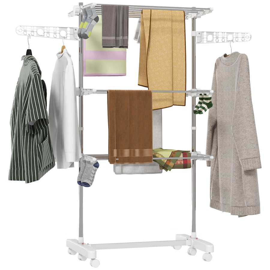 Image 981122_ST03.jpg, Product 981-122 / Price $59.99 - $73.99, HOMCOM Clothes Drying Rack with Side Wings for Indoor Outdoor from HOMCOM on TSC.ca's Home & Garden department