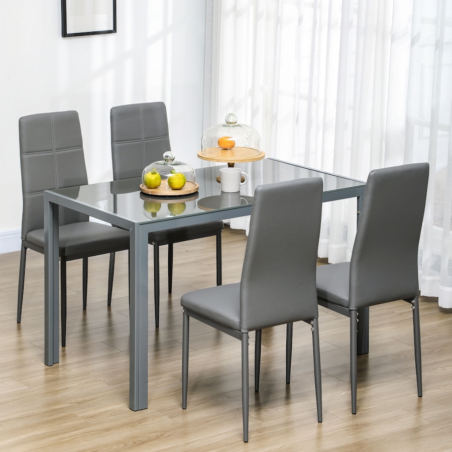 Image 981123_ALTMORE10.jpg, Product 981-123 / Price $284.99 - $318.26, HOMCOM Dining Table Set for 4, Rectangular Glass Kitchen Table With Chairs from HOMCOM on TSC.ca's Home & Garden department