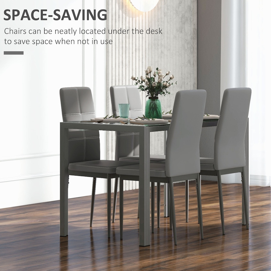 Image 981123_ALTMORE12.jpg, Product 981-123 / Price $284.99 - $318.26, HOMCOM Dining Table Set for 4, Rectangular Glass Kitchen Table With Chairs from HOMCOM on TSC.ca's Home & Garden department