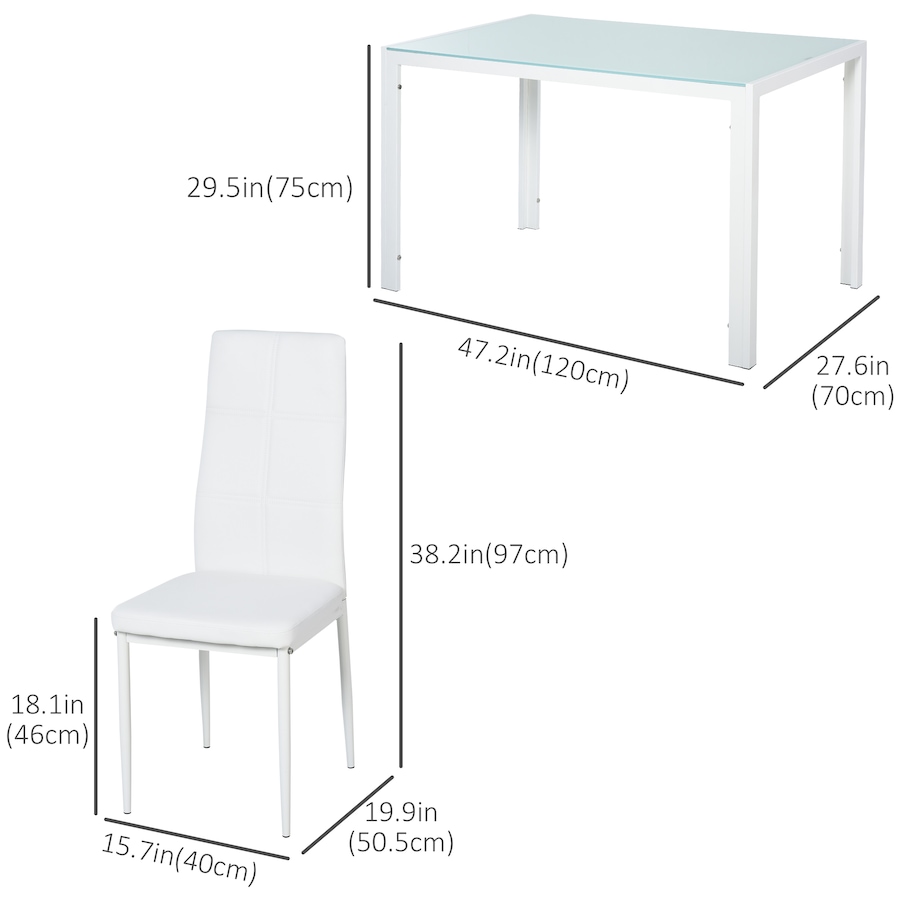 Image 981123_ALTMORE19.jpg, Product 981-123 / Price $284.99 - $318.26, HOMCOM Dining Table Set for 4, Rectangular Glass Kitchen Table With Chairs from HOMCOM on TSC.ca's Home & Garden department