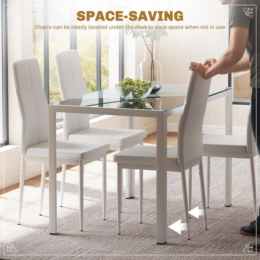 Image 981123_ALTMORE20.jpg, Product 981-123 / Price $284.99 - $318.26, HOMCOM Dining Table Set for 4, Rectangular Glass Kitchen Table With Chairs from HOMCOM on TSC.ca's Home & Garden department