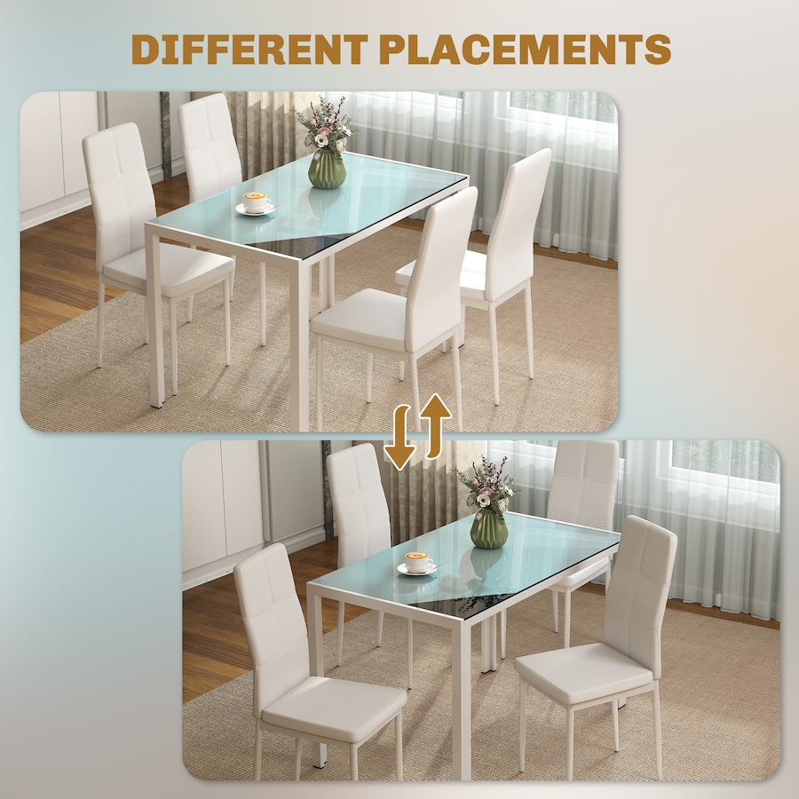 Image 981123_ALTMORE24.jpg, Product 981-123 / Price $284.99 - $318.26, HOMCOM Dining Table Set for 4, Rectangular Glass Kitchen Table With Chairs from HOMCOM on TSC.ca's Home & Garden department