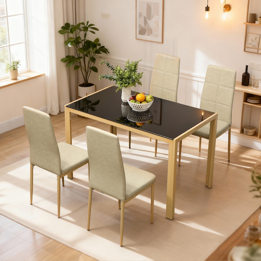 Image 981123_ALTMORE26.jpg, Product 981-123 / Price $284.99 - $318.26, HOMCOM Dining Table Set for 4, Rectangular Glass Kitchen Table With Chairs from HOMCOM on TSC.ca's Home & Garden department