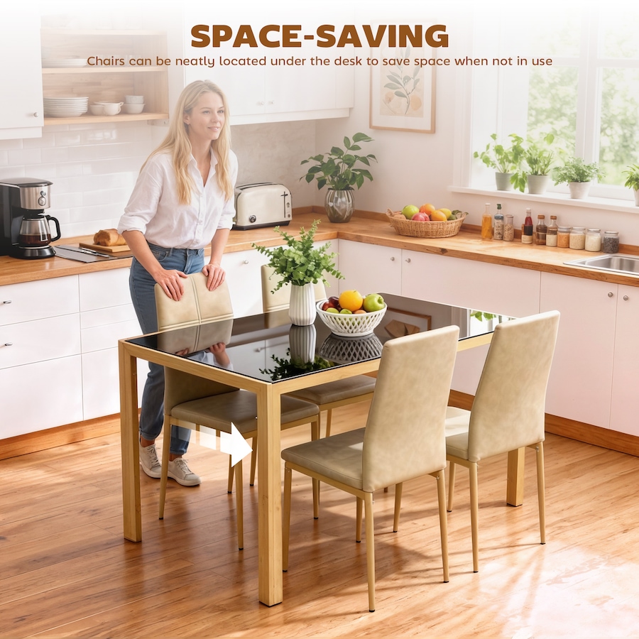 Image 981123_ALTMORE28.jpg, Product 981-123 / Price $284.99 - $318.26, HOMCOM Dining Table Set for 4, Rectangular Glass Kitchen Table With Chairs from HOMCOM on TSC.ca's Home & Garden department