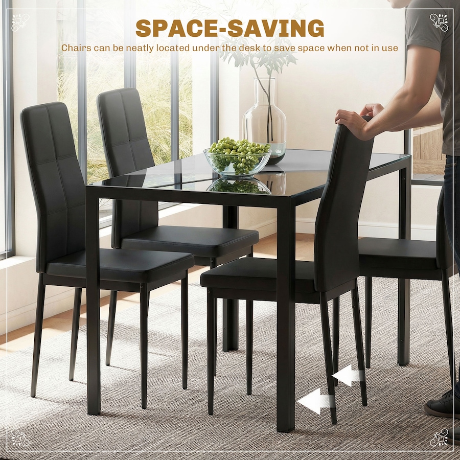 Image 981123_ALTMORE3.jpg, Product 981-123 / Price $284.99 - $318.26, HOMCOM Dining Table Set for 4, Rectangular Glass Kitchen Table With Chairs from HOMCOM on TSC.ca's Home & Garden department