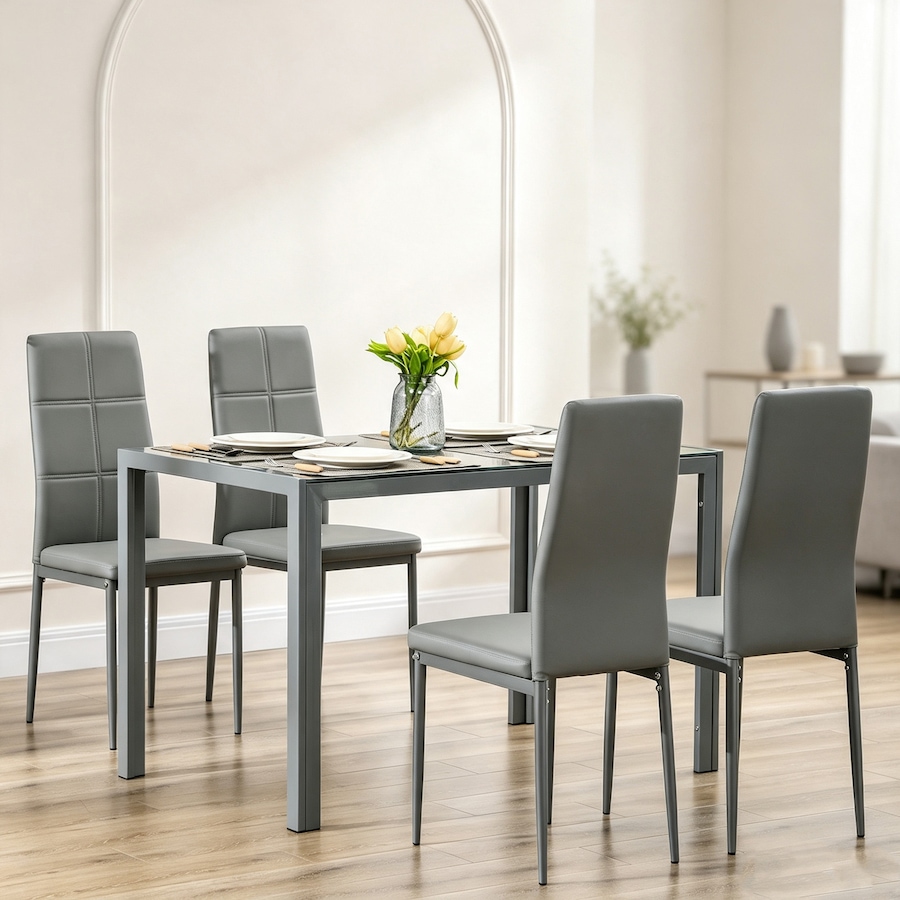 Image 981123_ALTMORE35.jpg, Product 981-123 / Price $284.99 - $318.26, HOMCOM Dining Table Set for 4, Rectangular Glass Kitchen Table With Chairs from HOMCOM on TSC.ca's Home & Garden department