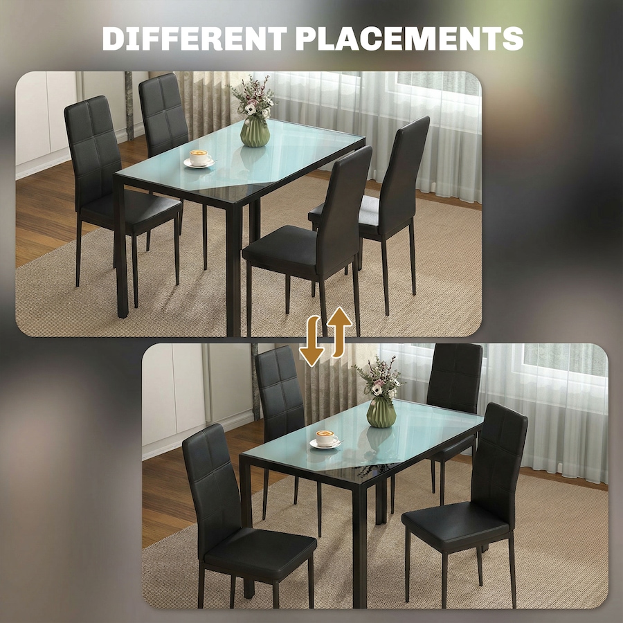 Image 981123_ALTMORE7.jpg, Product 981-123 / Price $284.99 - $318.26, HOMCOM Dining Table Set for 4, Rectangular Glass Kitchen Table With Chairs from HOMCOM on TSC.ca's Home & Garden department