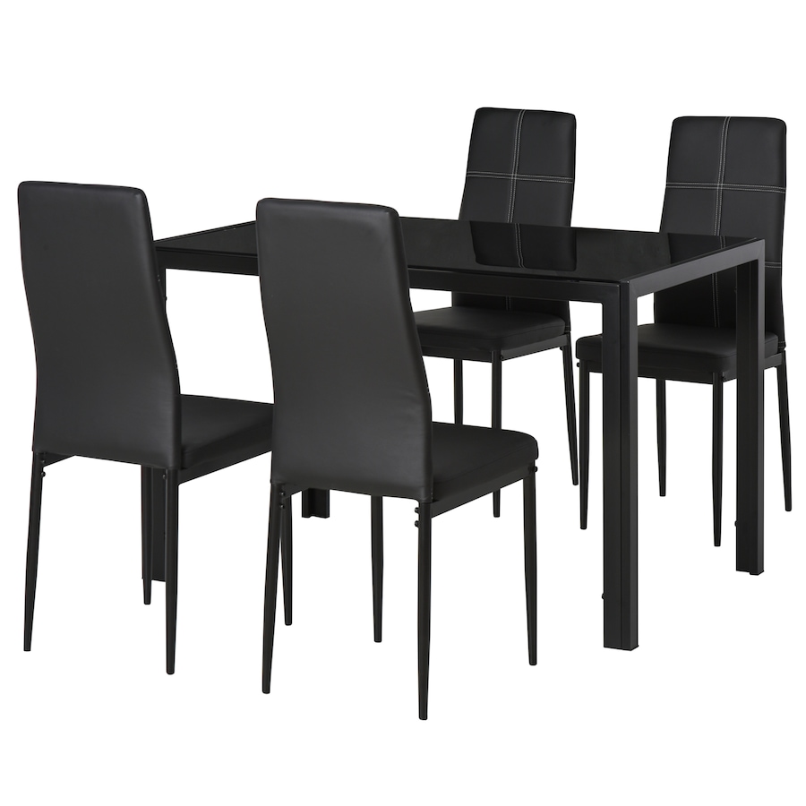 Image 981123_ST01.jpg, Product 981-123 / Price $284.99 - $318.26, HOMCOM Dining Table Set for 4, Rectangular Glass Kitchen Table With Chairs from HOMCOM on TSC.ca's Home & Garden department