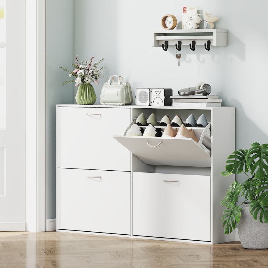 Image 981125_ALTMORE10.jpg, Product 981-125 / Price $164.99, Flip Down Shoe Shelf Wooden Multi Cabinet Drawer Organizer Living Room from HOMCOM on TSC.ca's Home & Garden department