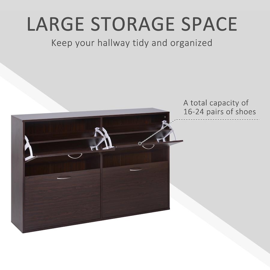 Image 981125_ALTMORE3.jpg, Product 981-125 / Price $164.99, Flip Down Shoe Shelf Wooden Multi Cabinet Drawer Organizer Living Room from HOMCOM on TSC.ca's Home & Garden department